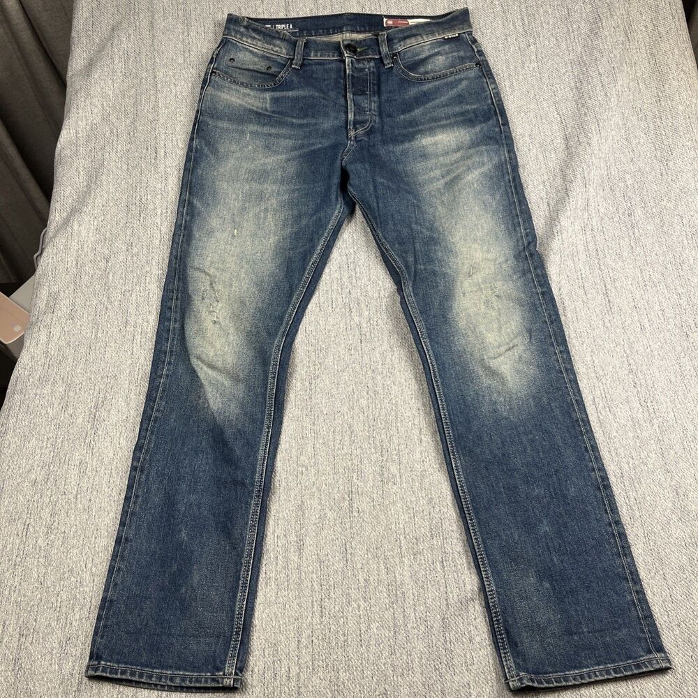 G-Star Raw Triple A Regular Straight Selvedge Jeans Japanese Fabric Men 31x32